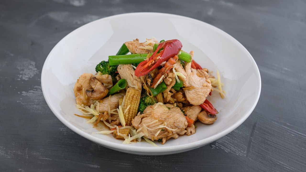 Stir Fried Ginger Sauce (served w/ complimentary rice)