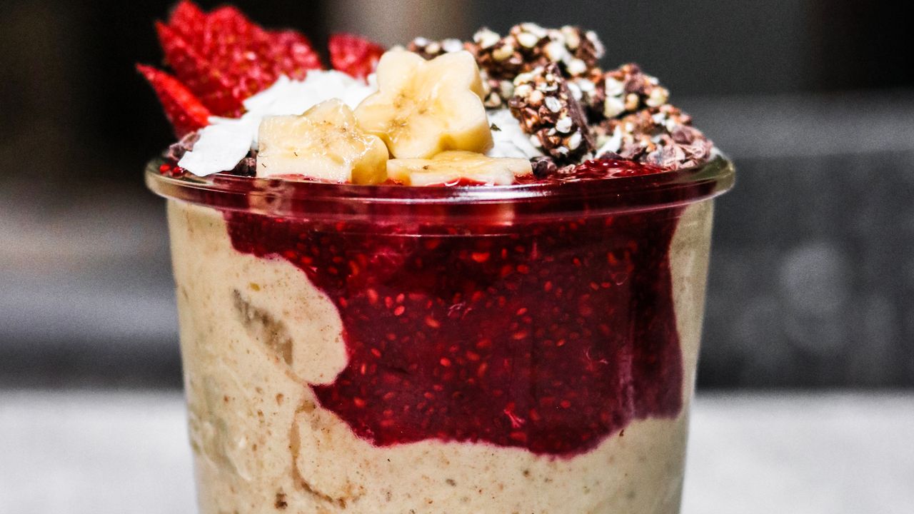 Peanut Butter Jelly Smoothie Bowl