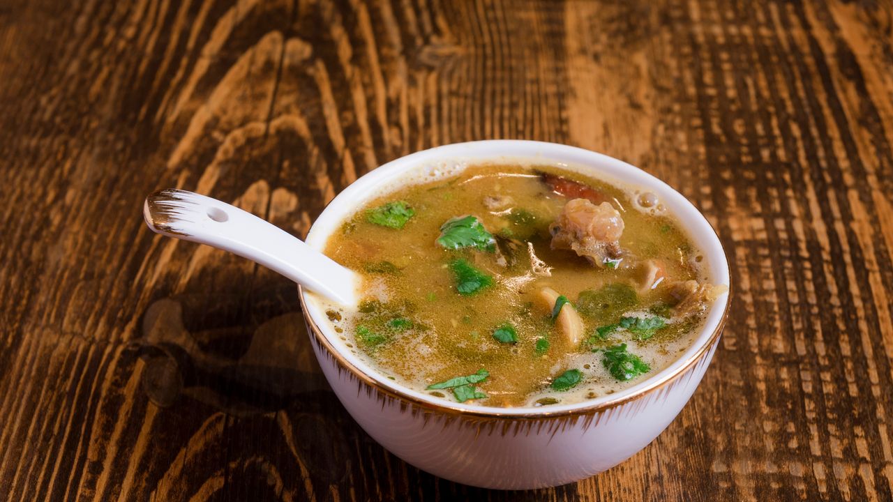 Attu Nenjelumbu Soup (Mutton Bone Soup)