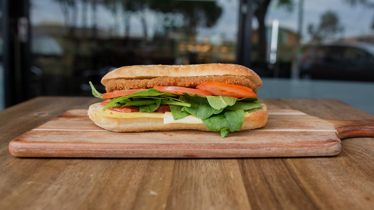 Chicken Schnitzel Sandwich with Chips