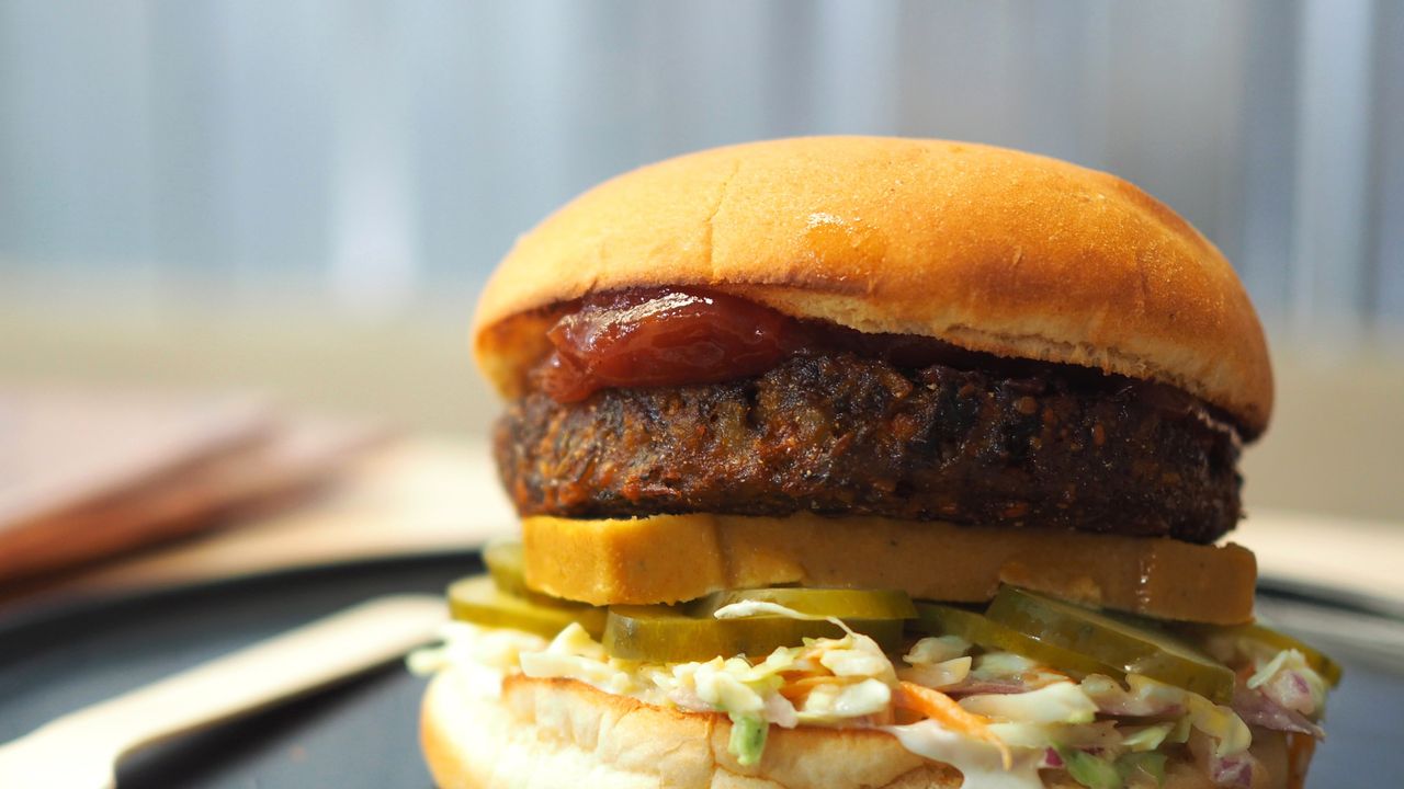 The Lentil & Pepperoni Burger