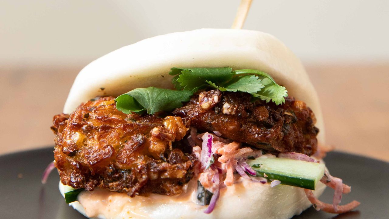 Spicy Corn Fritter Bao Bun