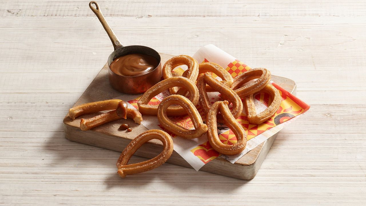 Churros 10 Pack with Caramel Sauce