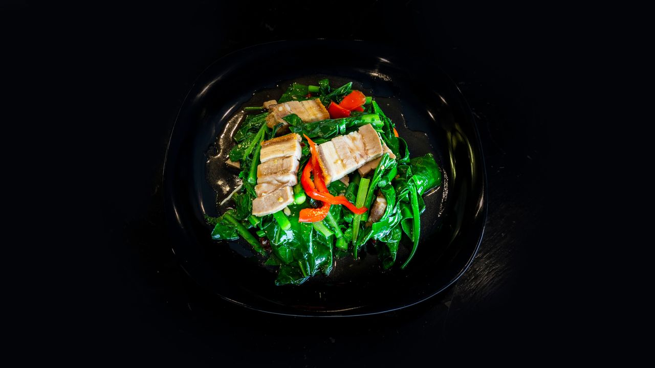 Crispy Pork with Chinese Broccoli