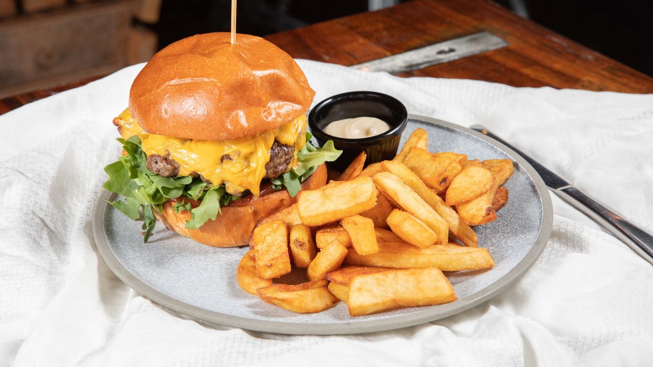 Wagyu Beef Burger with Golden Chips