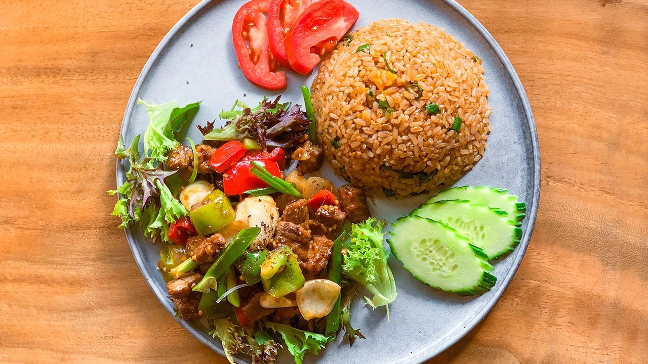 C4 Diced Beef with Tomato Paste Fried Rice