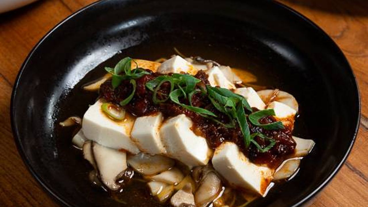 Steamed Tofu and Mushrooms
