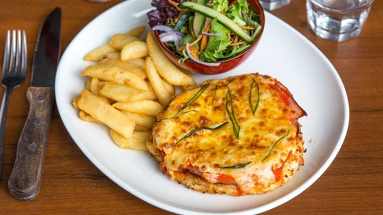 Loaded Buffalo Parma with Fries & Salad