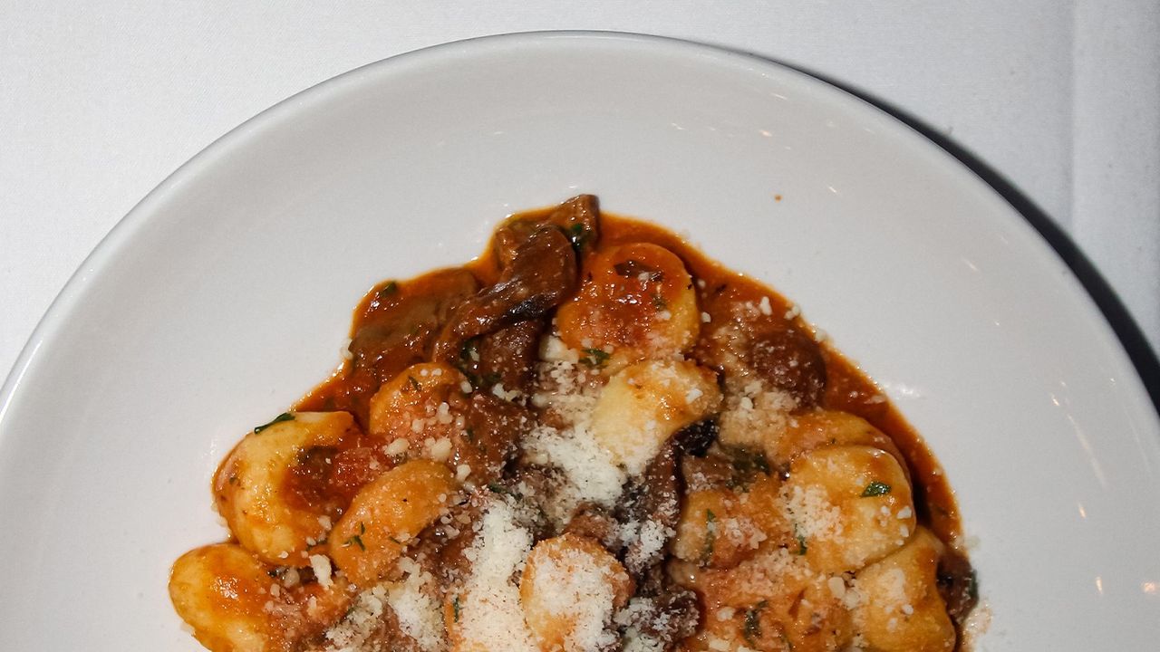 Duck Potato Gnocchi, duck and mushroom ragu.