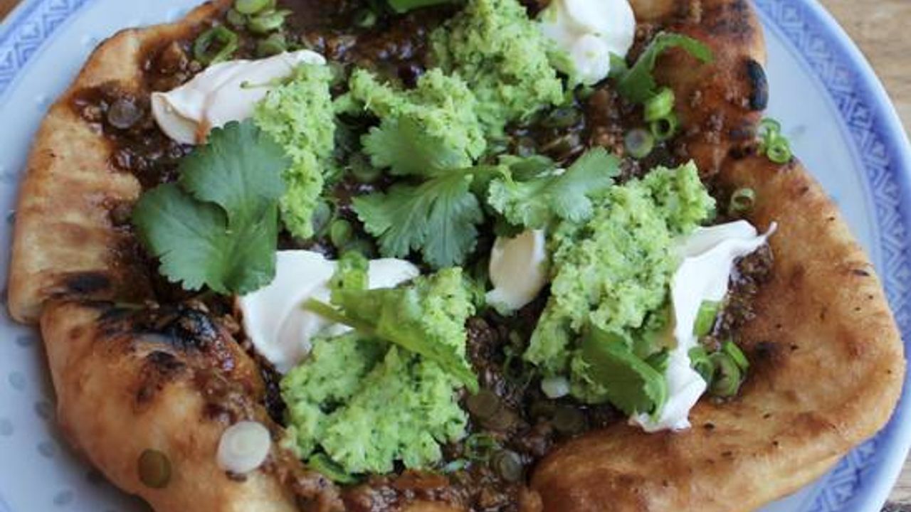 Mapo pork with flatbread
