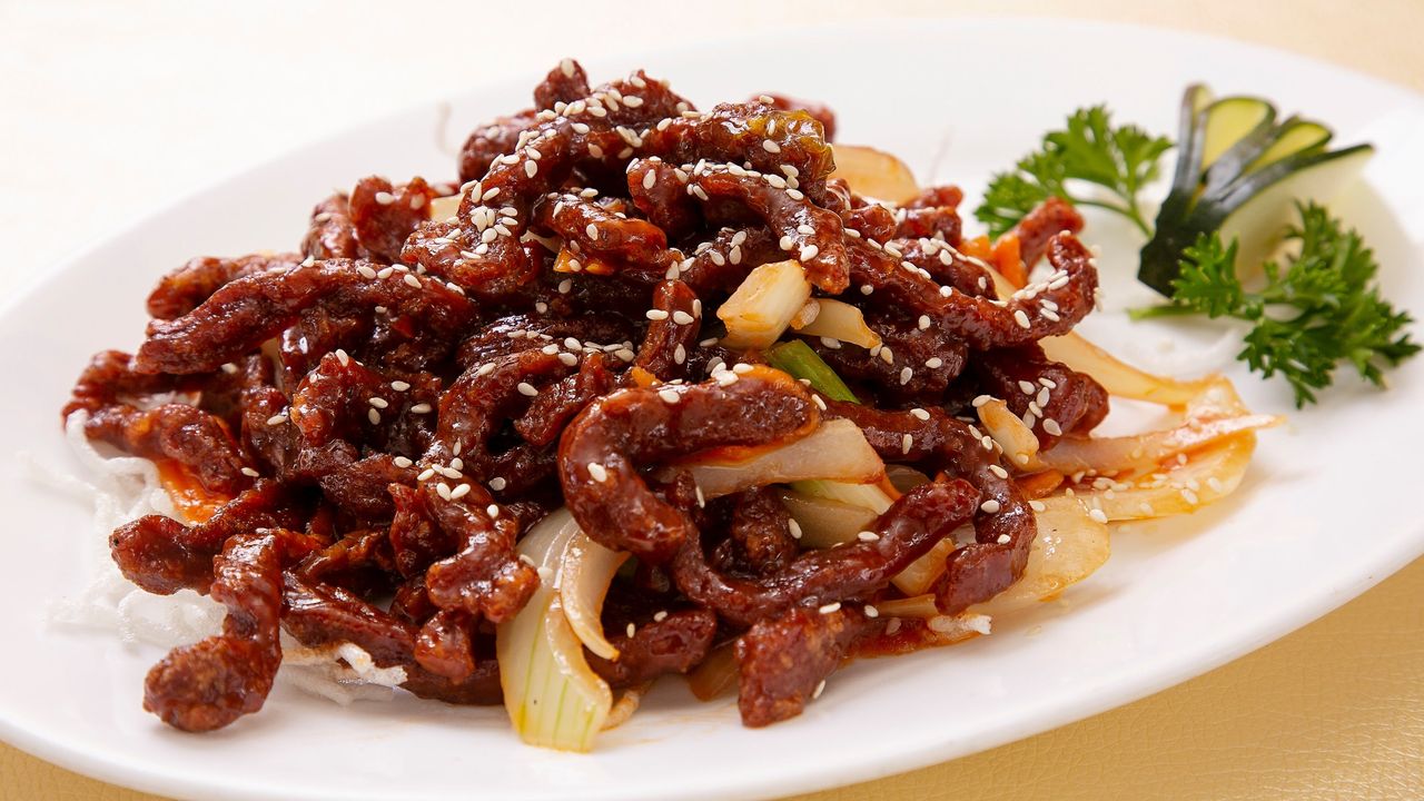 Crispy Beef Strips in Peking Sauce
