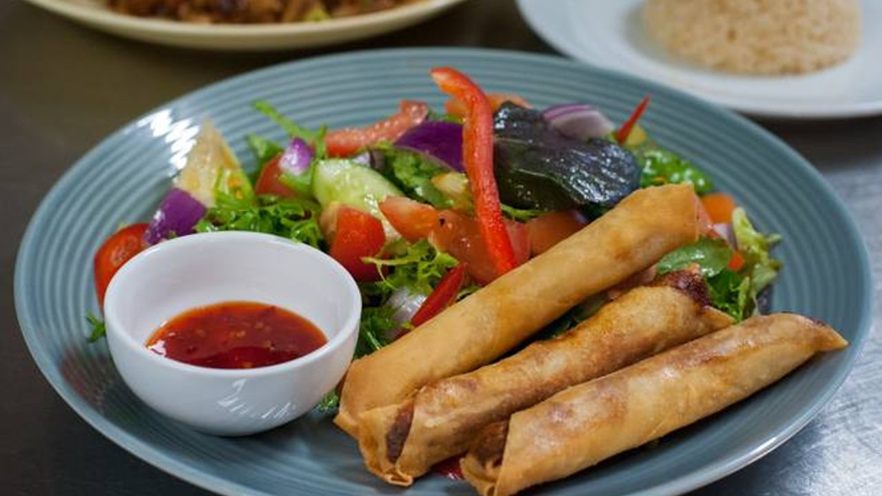 Lumpia Shanghai with Salad