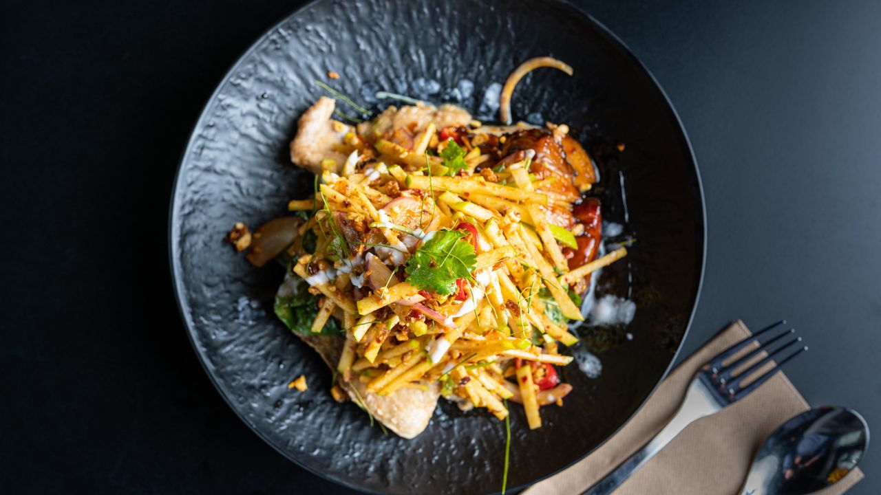 Crisp Barramundi & Caramelised Pork