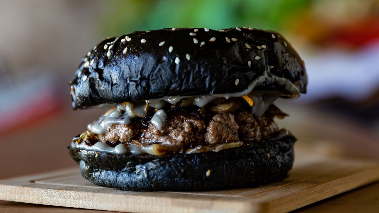 Charcoal Mushy Beef Burger