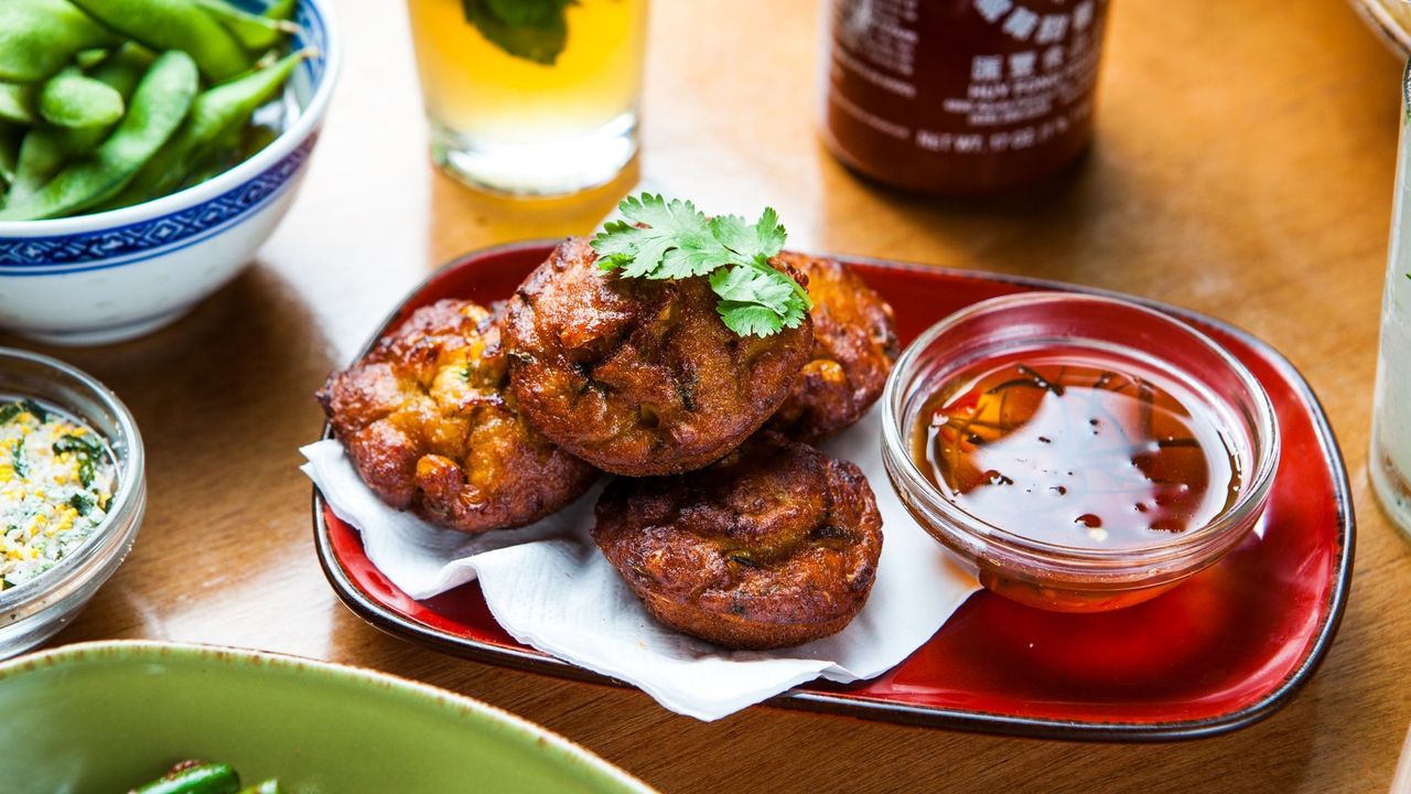 Corn and Coriander Cakes (4) (V)