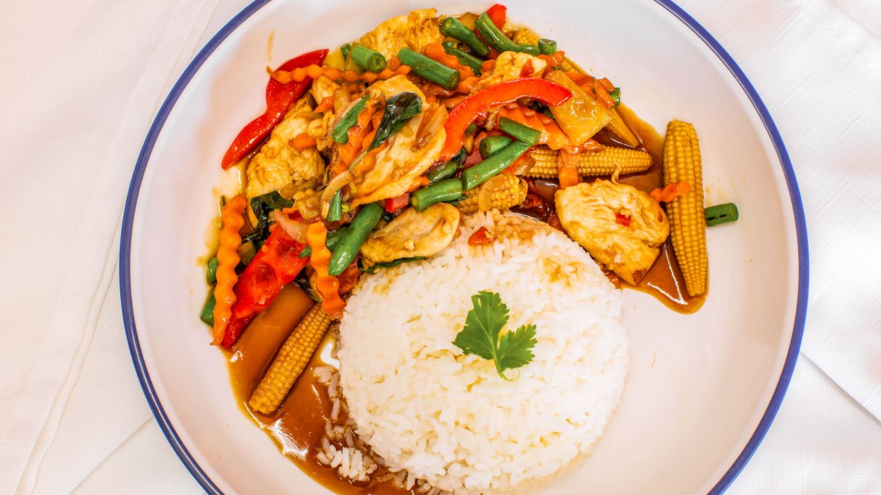 Pad Krapow on Rice