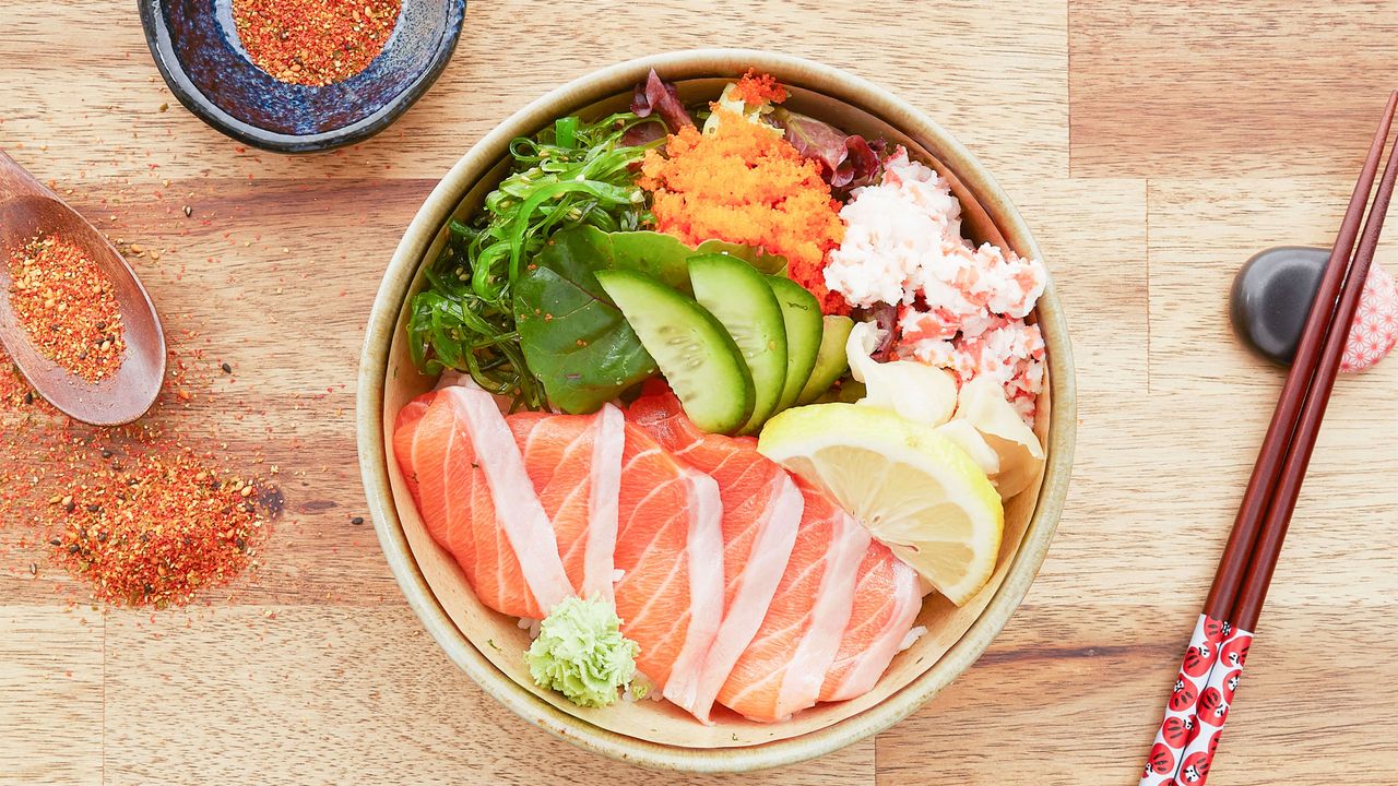 Salmon Sashimi Don