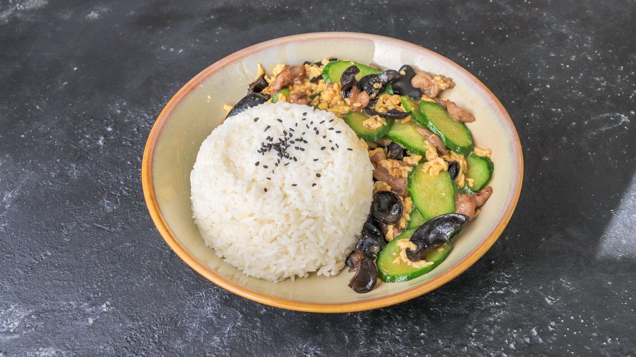 Moo-shu Pork with Rice 木须肉饭