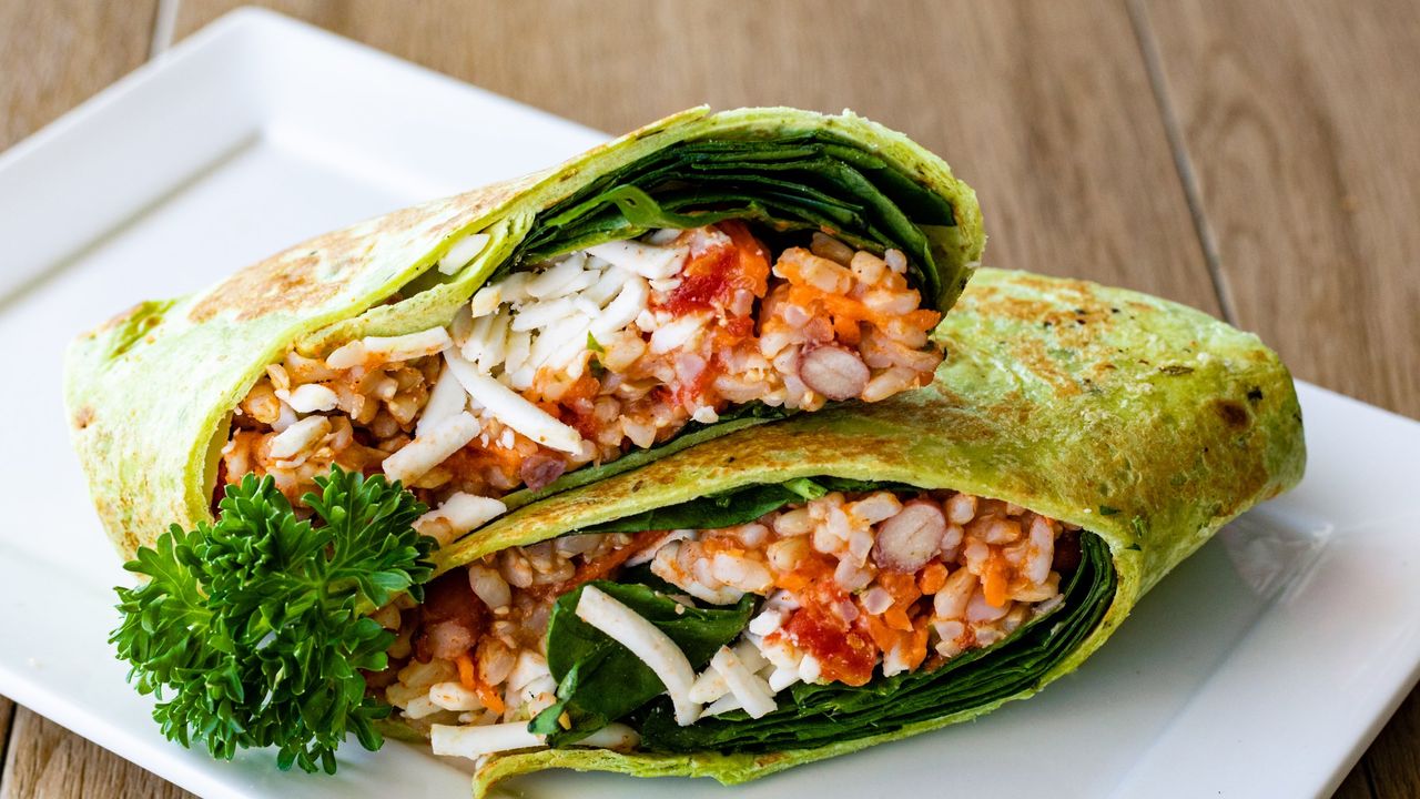 Spinach and Herb Vegan Burrito