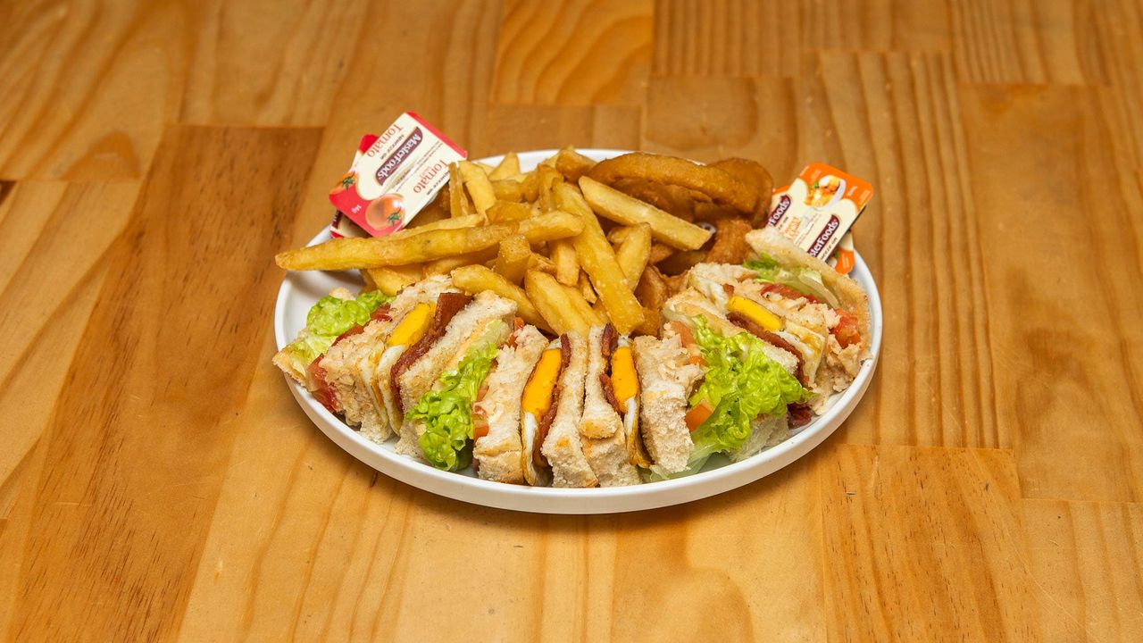 Club Sandwich and Fries
