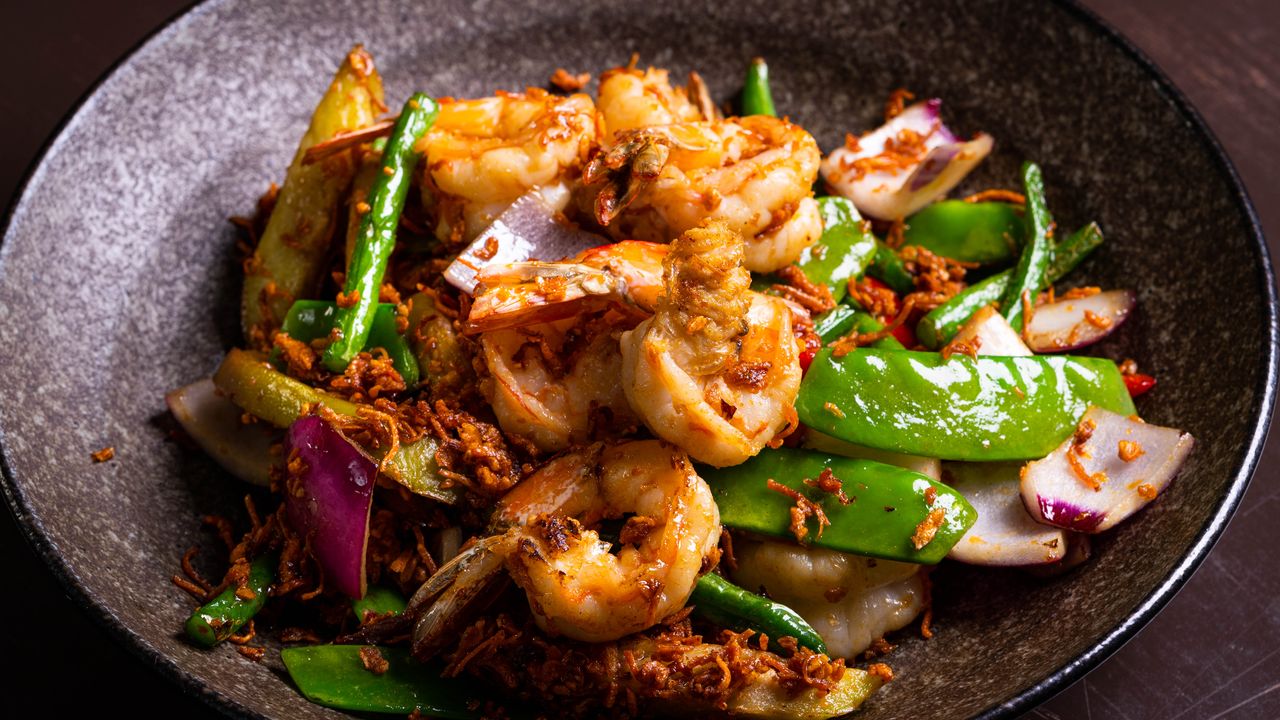South Australian Prawns Wok Fried in Xo Sauce