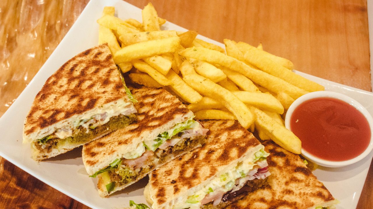 Hellenic Vegetarian Club Sandwich