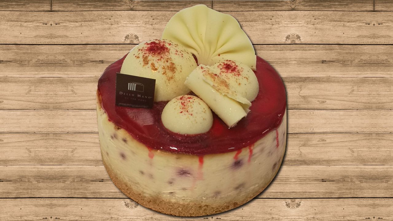 White Chocolate Raspberry Coulis Cheesecake
