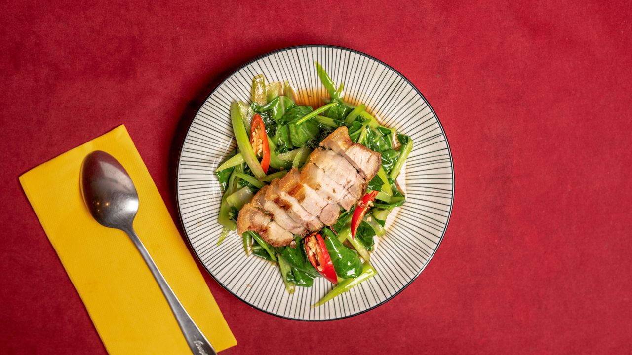 Chinese Broccoli with Crispy Pork