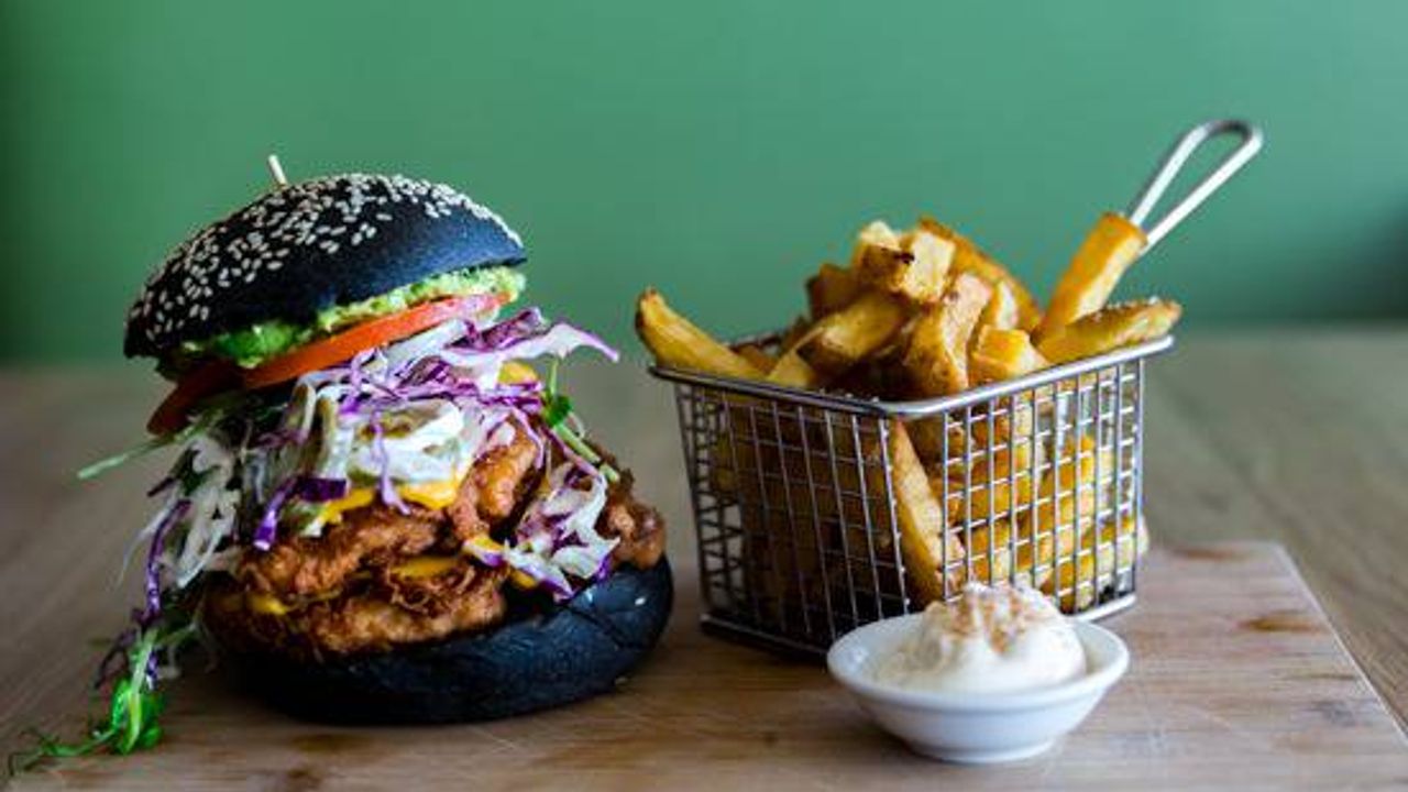 Charcoal Chicken Burger w' Chips