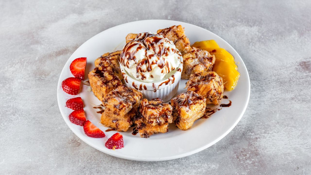 N01 Signature Monster French Toast with Fruits and Vanilla Ice Cream