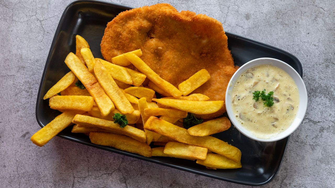 5. Chicken Schnitzel & Mushroom Sauce