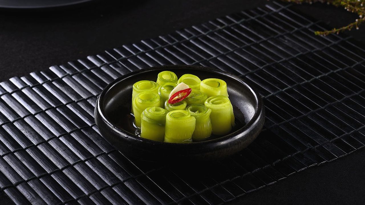 Cucumber Salad Marinated in Chili Oil, Sesame Oil & Garlic