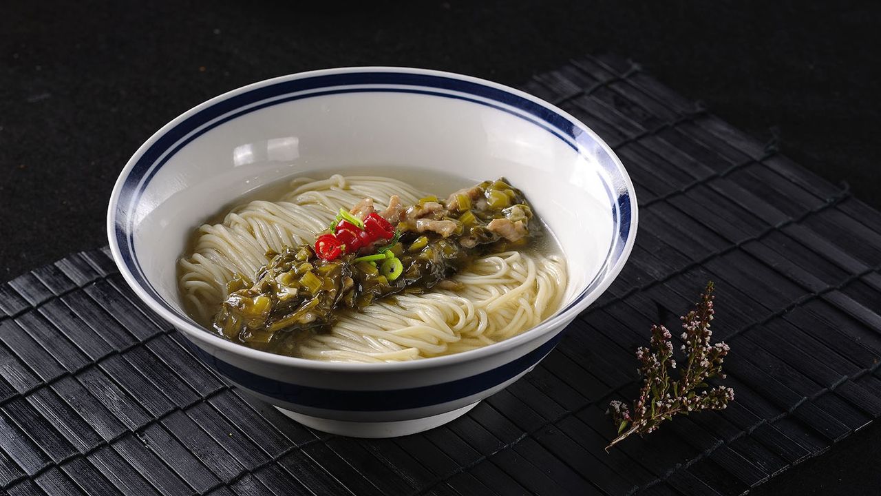Shredded Pork & Chinese Prickled Mustard Noodle Soup