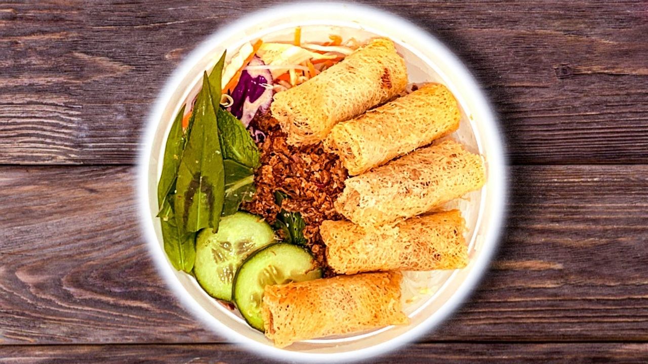 Vegan Gluten Free Spring Roll Noodle Salad