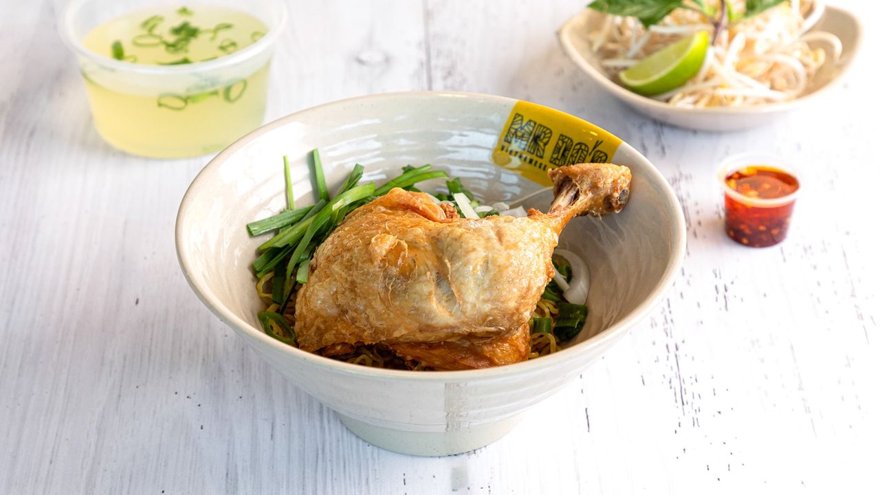 Crispy Skin Chicken Egg Noodle Soup