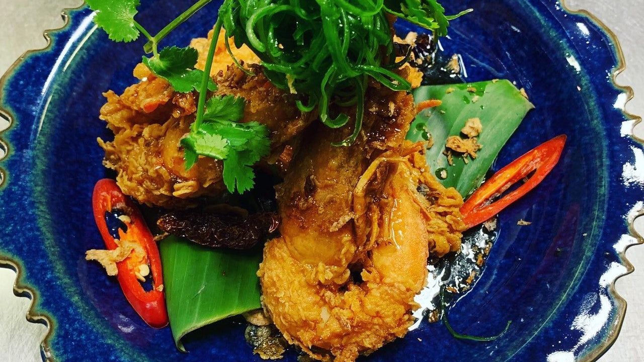 Tamarind  sauce with King Prawns