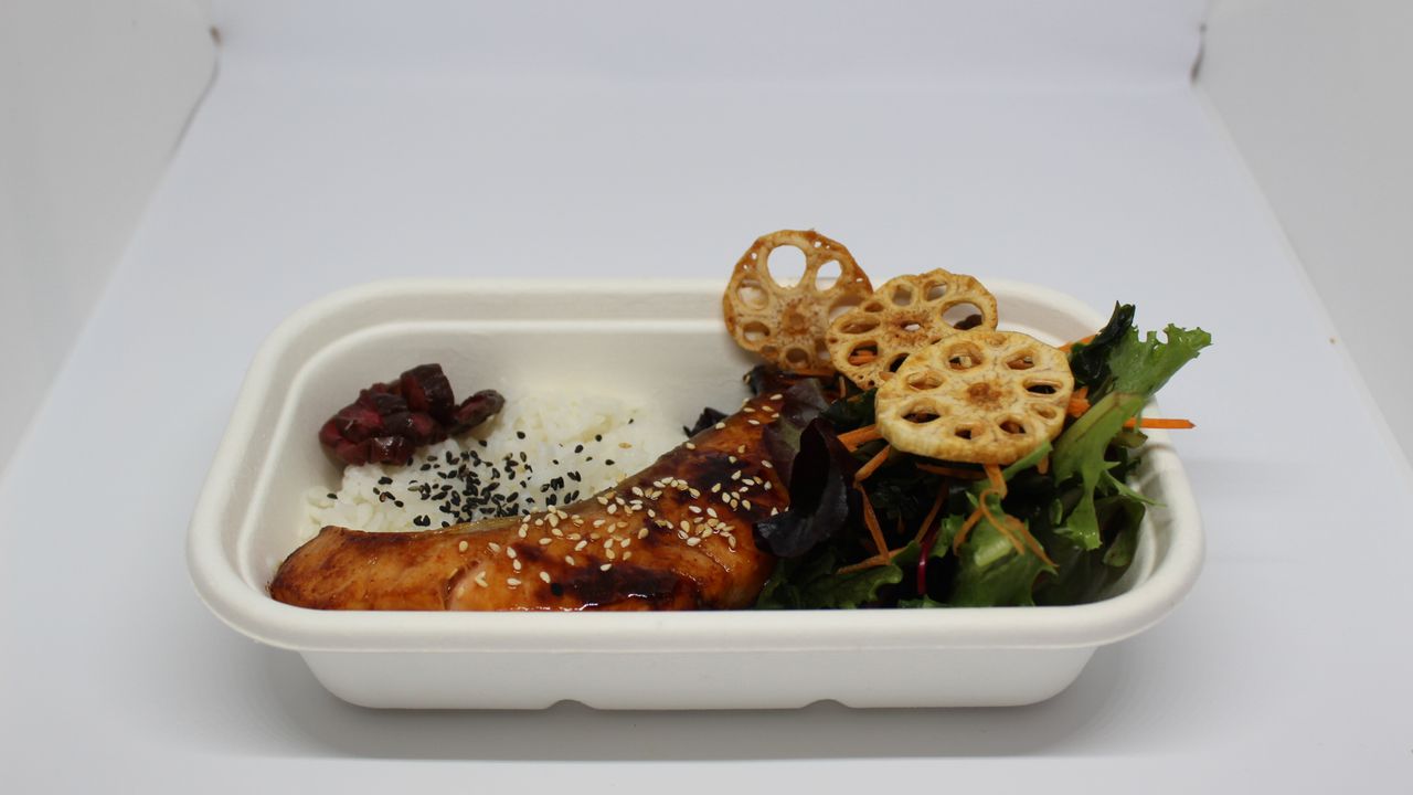 Teriyaki salmon bento
