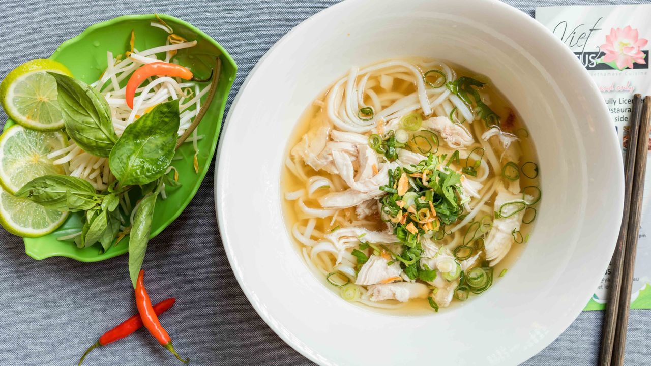 Shredded Chicken Rice Noodle Soup