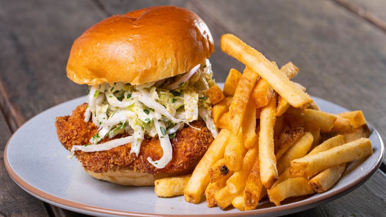 Chicken Burger and Chips