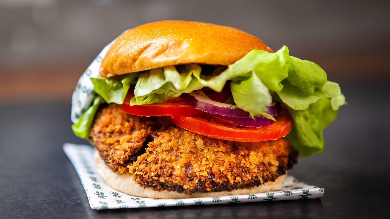 Mushroom Schnitzel Burger