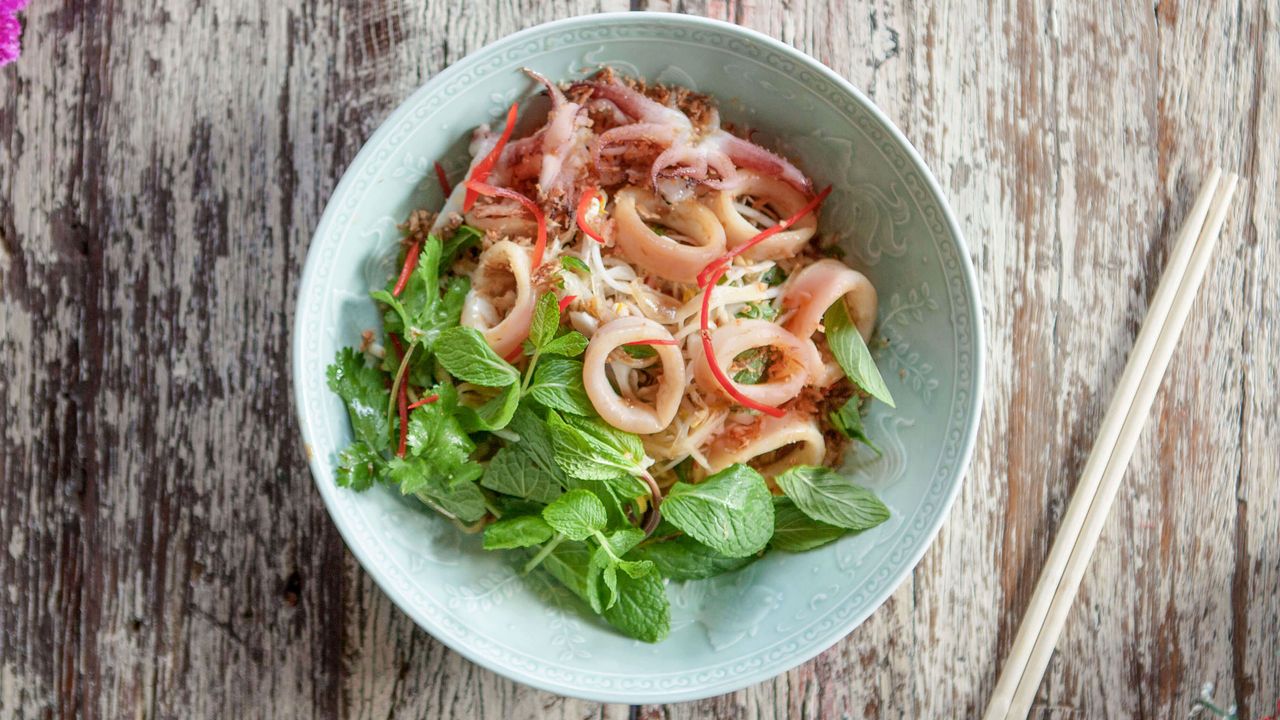 Grilled Squid Papaya Salad