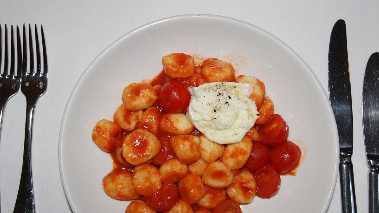potato Gnocchi, cherry tomatoes, Napoli sauce, basil, buffalo mozzarella