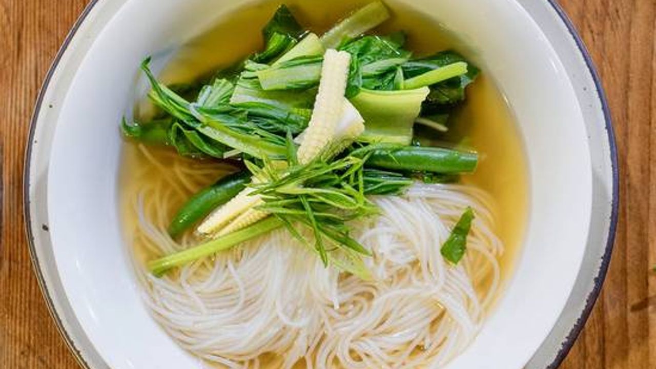 Noodle, Green, Ginger and Shallot Broth
