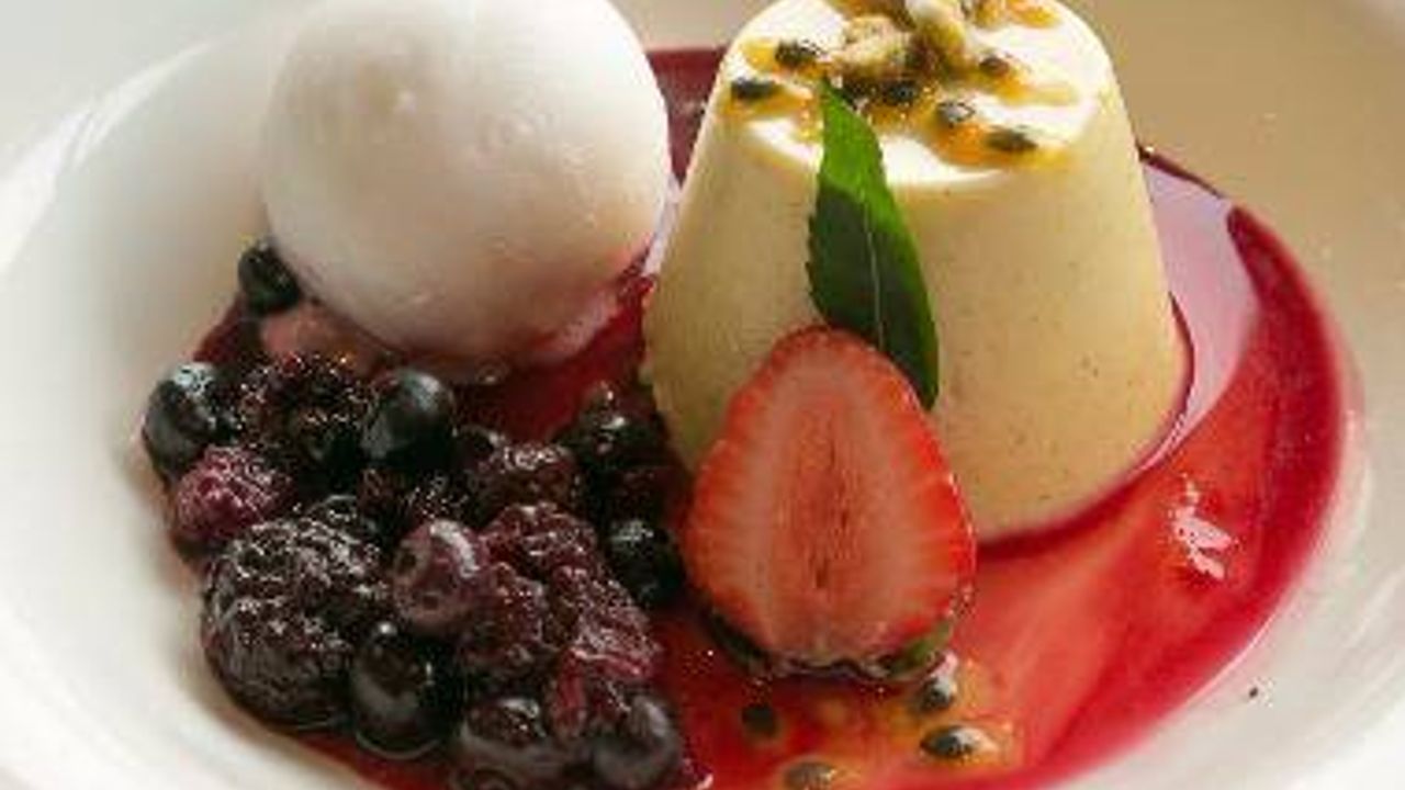 Mango and Passion Fruit Panna Cotta