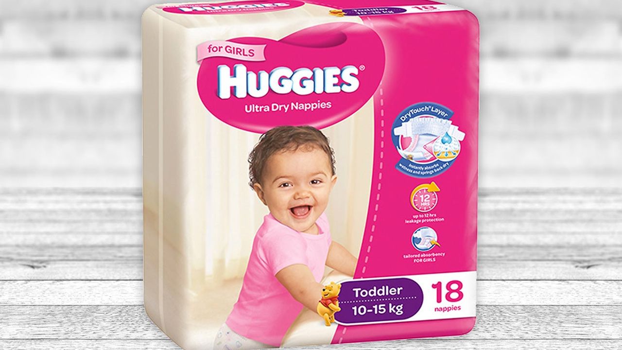 Huggies Ultra Dry Nappies Toddler Girl 18PK
