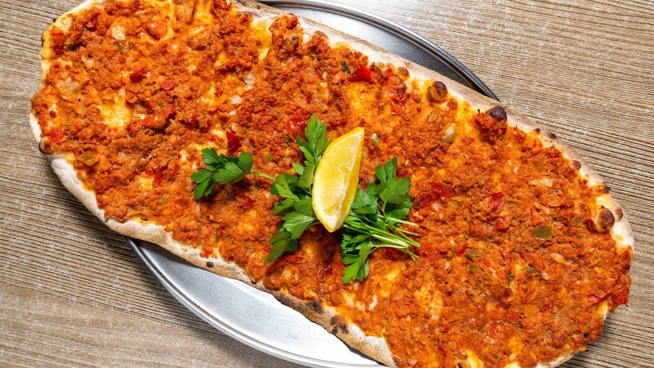 Traditional Turkish "Pizza" (Etli Ekmek)