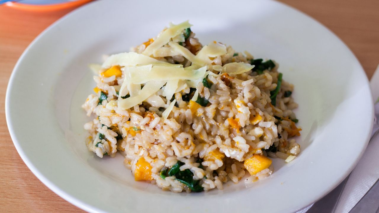 Pumpkin, Spinach & Fetta Risotto (V)