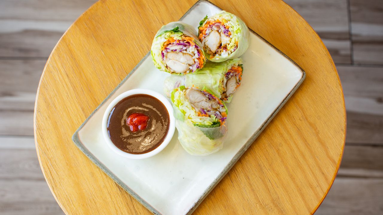 Grilled Lemongrass Chicken Rice Paper Rolls
