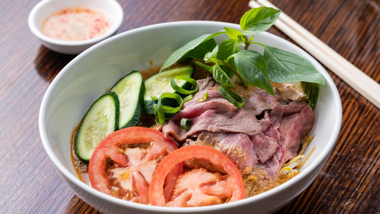 30. Satay with Egg Noodles