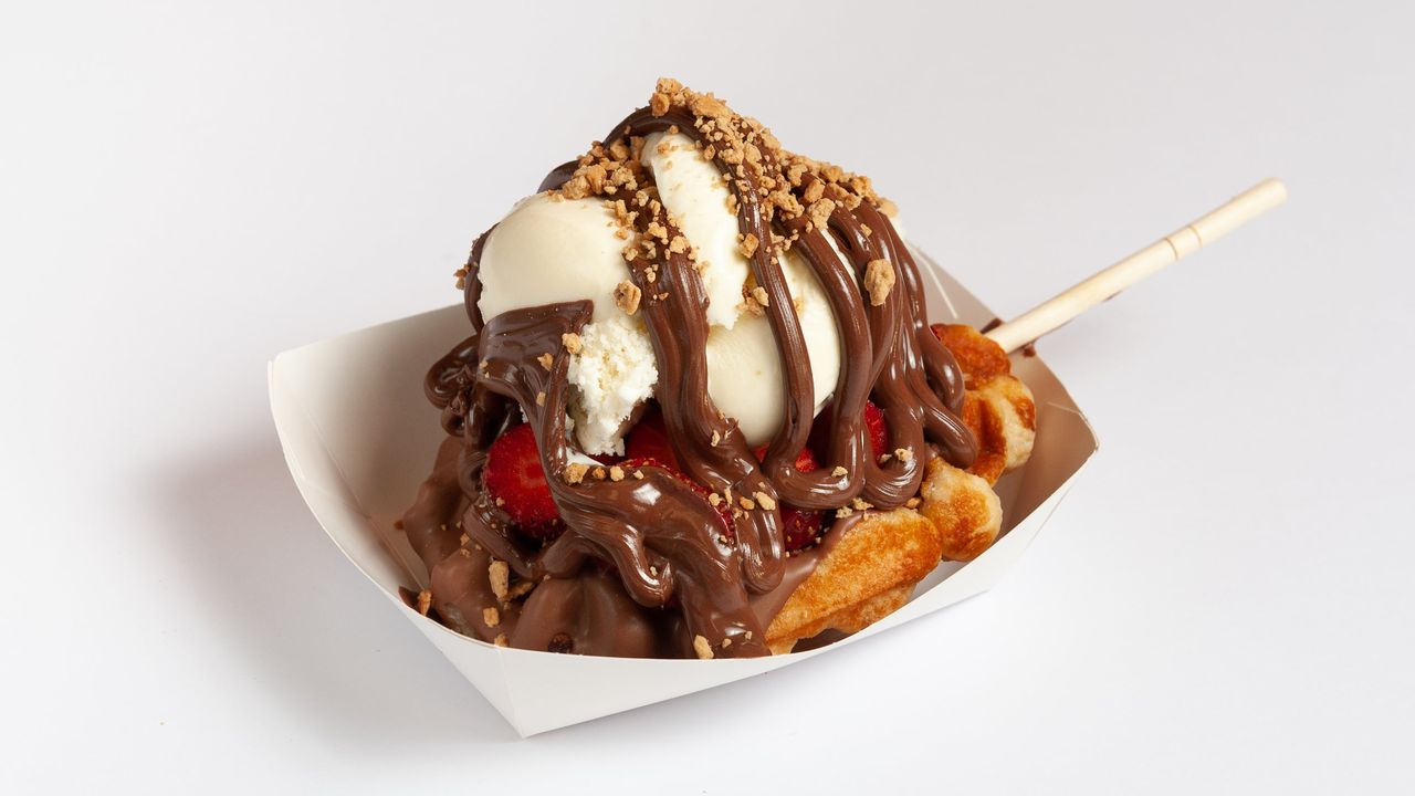 Nutella and Strawberry Waffles